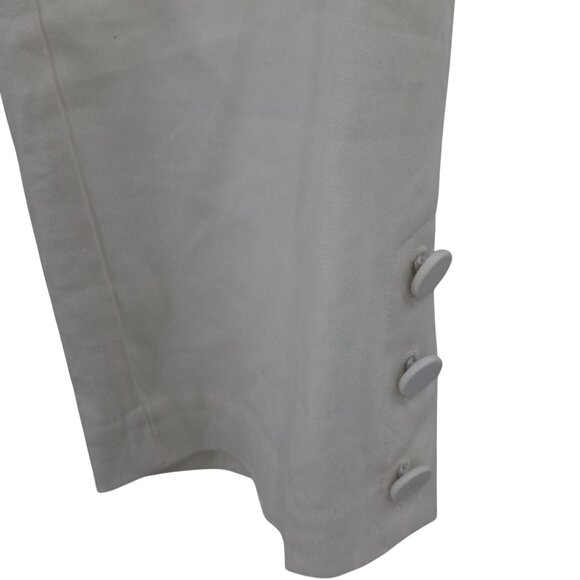 J Jill Linen Stretch White Side Zip Ankle Tapered Pants Size L Button Ankle - Picture 5 of 11